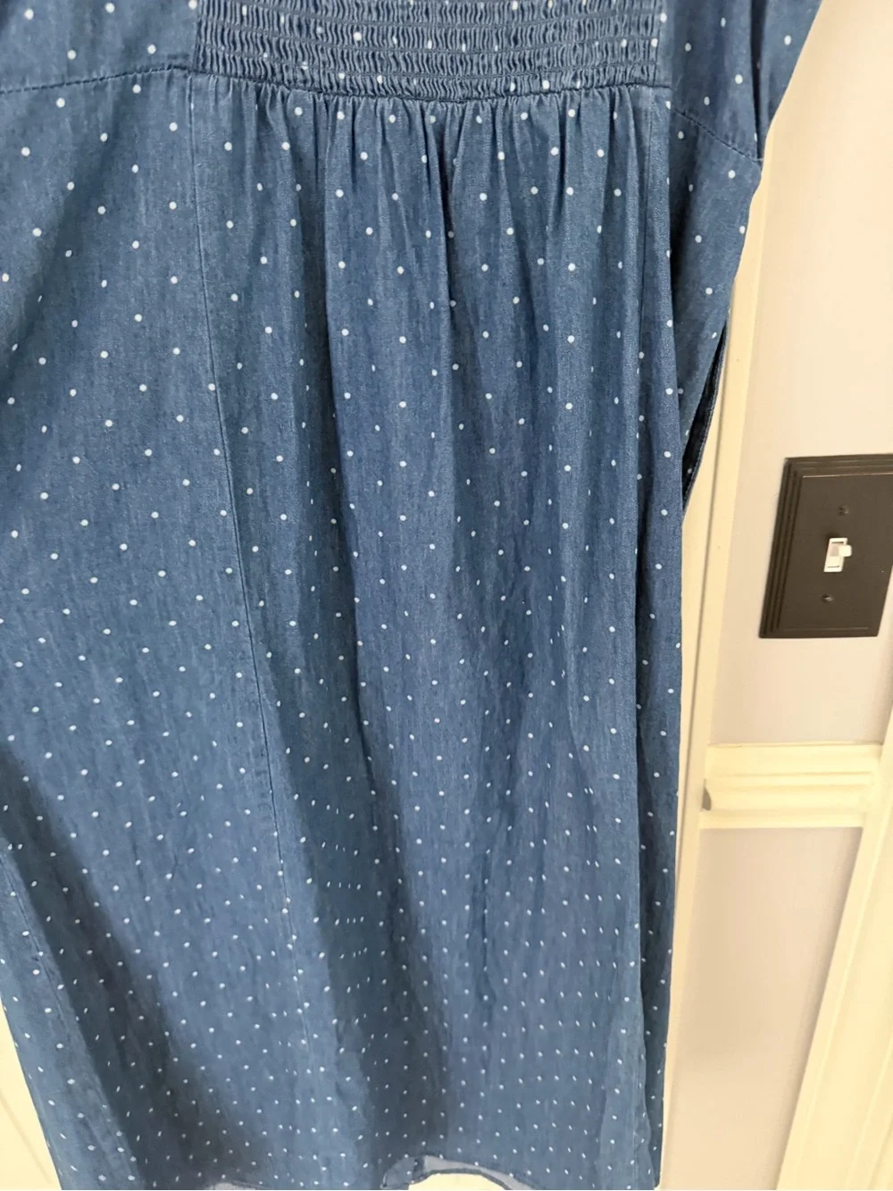 Market & Spruce Blue Polka-Dot Button-Front Midi Dress - Picture 8 of 9